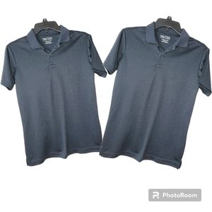 2pk Large (14/16) Nautica Uniform Polo Shirts, Large (14/16), Navy, EUC